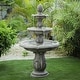 preview thumbnail 1 of 5, Grey Stone-Finish 3-Tier Pineapple Outdoor Fountain