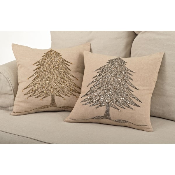 sequin christmas pillow, vintage christmas tree wreath presents