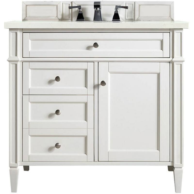 James Martin Vanities 655-V36-3EMR Brittany 36" Single Basin Poplar - Bright White - Painted