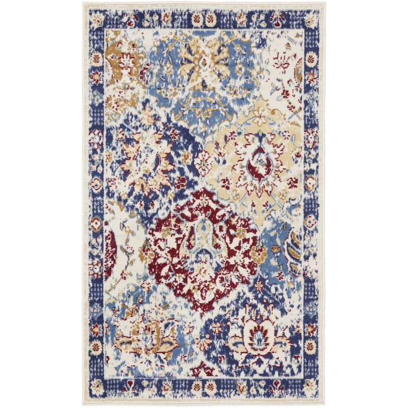 HomeRoots Ogee Transitional Rectangle Area Rug - 3' X 5'