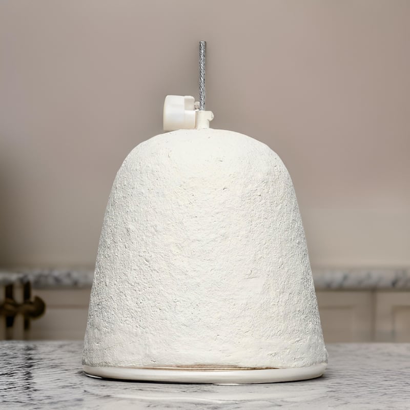 Zoe 96 Inch Pendant Chandelier, Modern Bell Shape Paper Mache, Beige