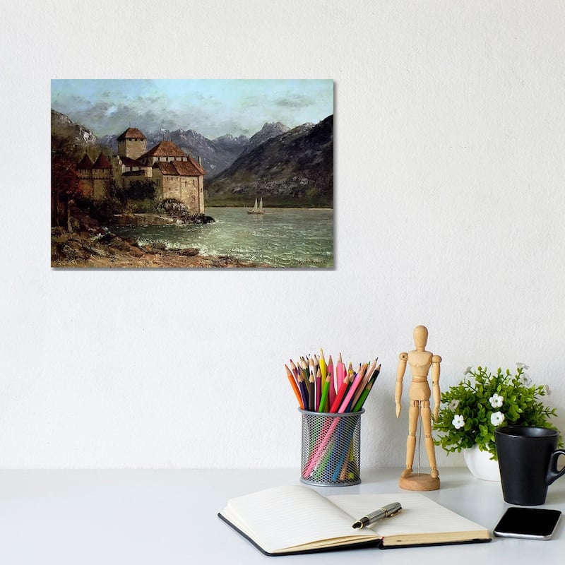 iCanvas "The Chateau de Chillon, 1875 " by Gustave Courbet Canvas Print - 8x12x0.75