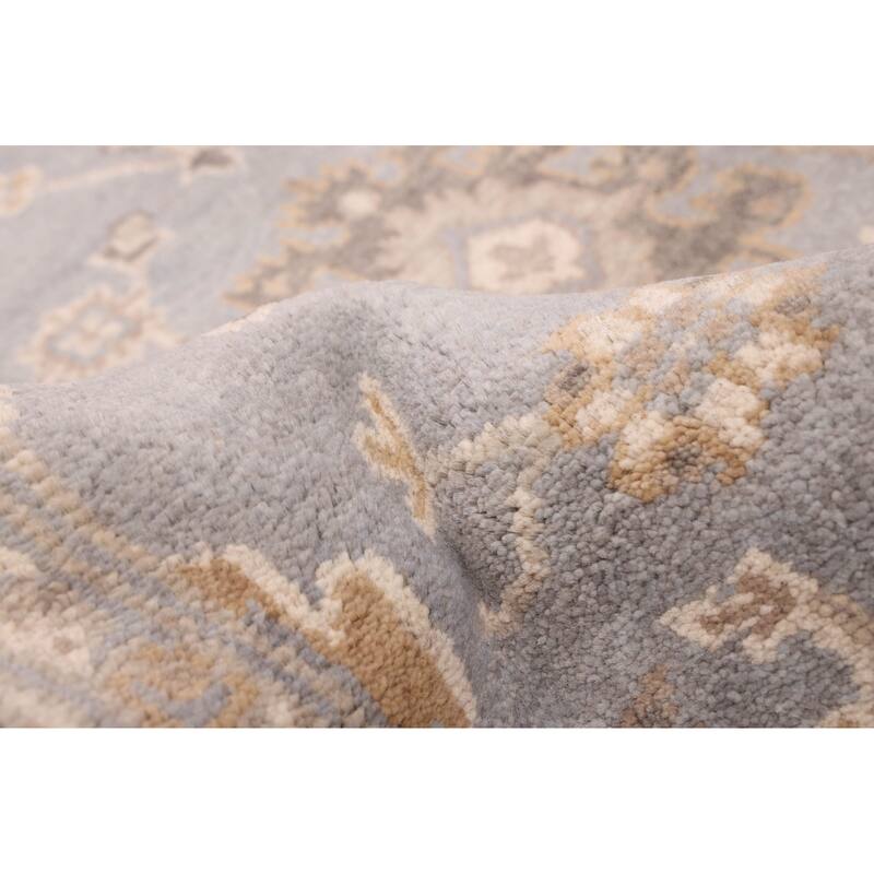 ECARPETGALLERY Hand-knotted Royal Oushak Light Denim Blue Wool Rug - 5'1 x 8'1