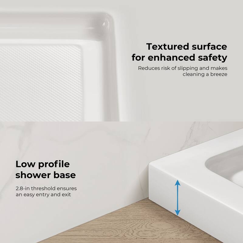 OVE DECORS Adena White Shower Base 60x36 in white