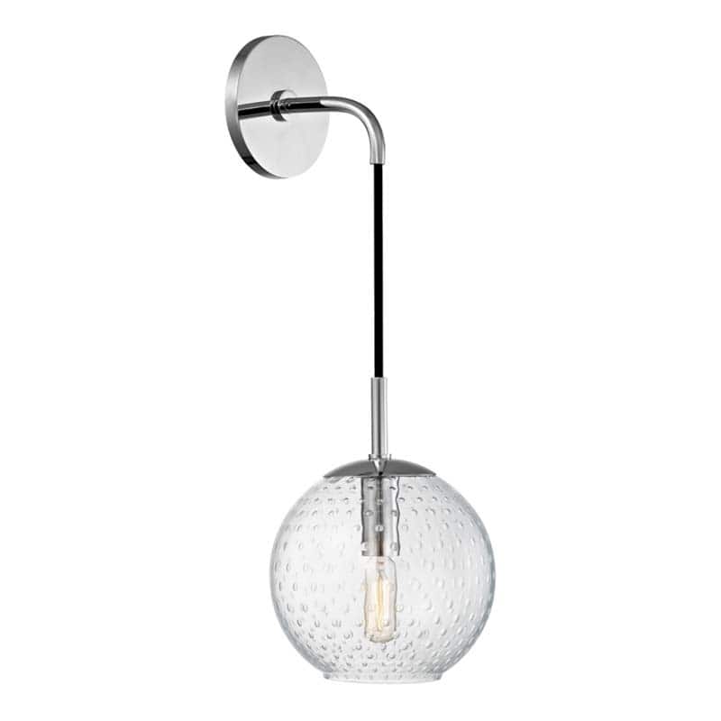 Hudson Valley Lighting Rousseau Single Light 14" Tall Wall Sconce - Polished Chrome / Clear