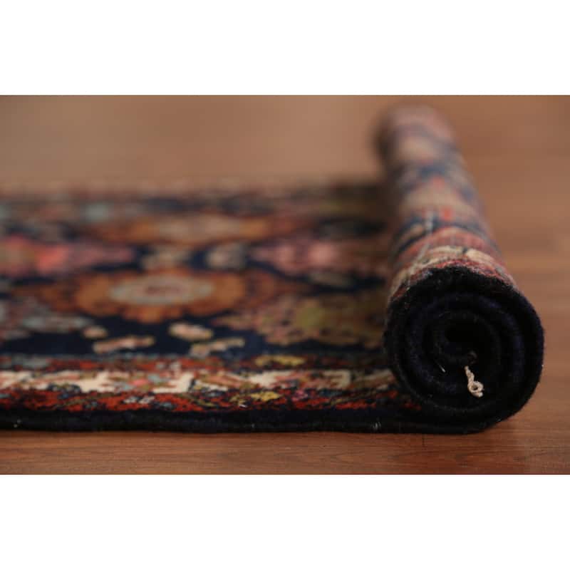 Malayer Minakhani Persian Vintage Runner Rug Handmade Wool Carpet - 3'4" x 16'7"