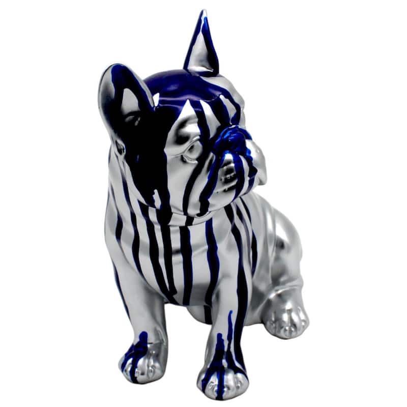 Interior Illusions Plus Sitting Blue Dripping French Bulldog - 8" tall