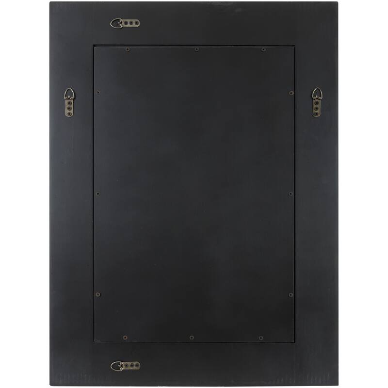 Zamora Black Multi Striped Shell Rectangular Wall Mirror