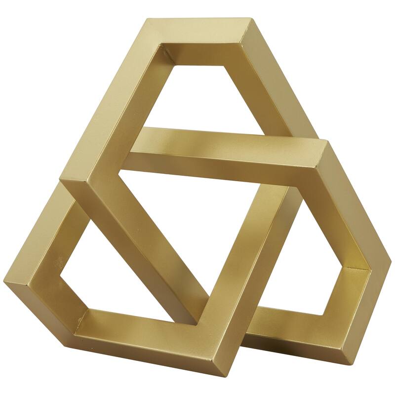 Metal Geometric Abstract Shaped Decorative Sculpture - Black or Gold - Roche River Decor - Gold