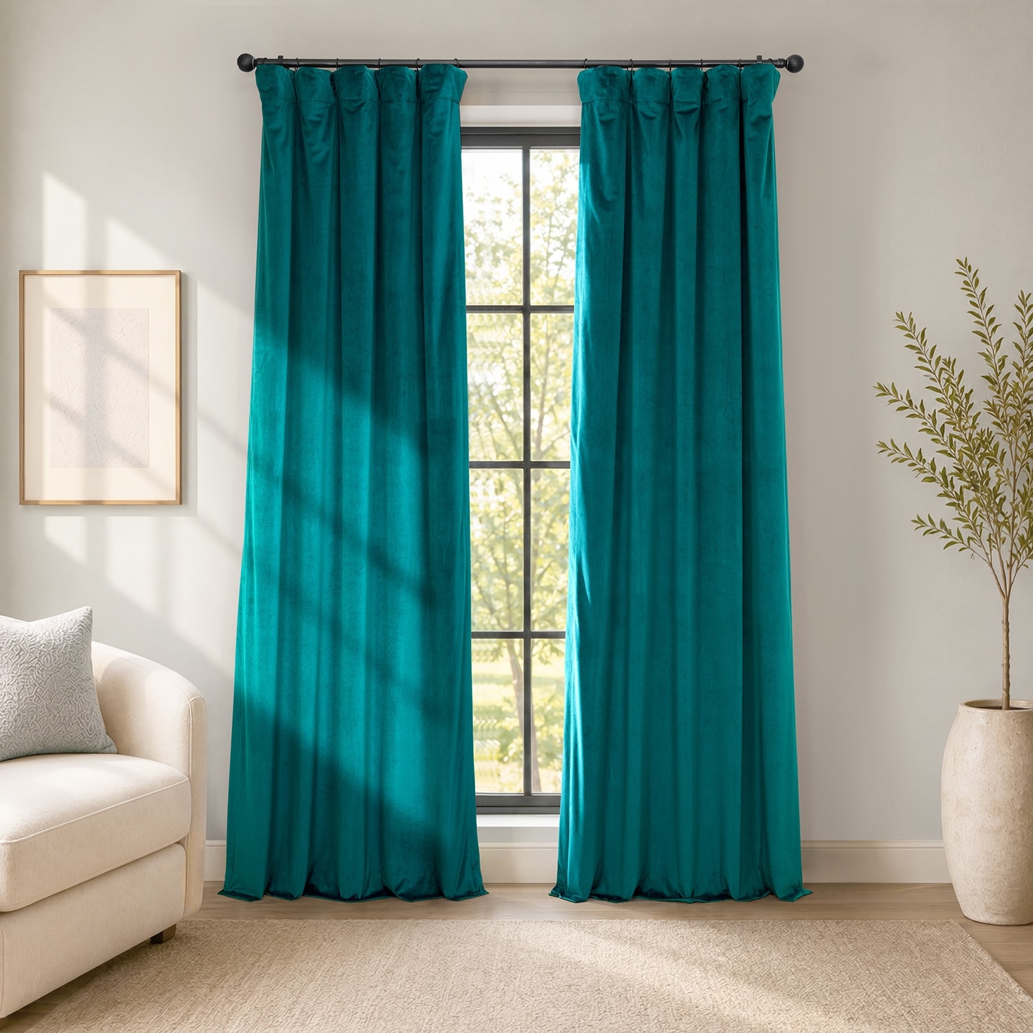 Exclusive Fabrics Heritage Plush Velvet Room Darkening Curtain (1 Panel) - Luxurious Single Drapery for Enhanced Room Darkening