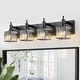 preview thumbnail 6 of 182, 2/3/4-Light Modern Bathroom Crystal Vanity Light Wall Sconces 27.5 - Black