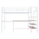 preview thumbnail 16 of 16, Full Size Metal Loft Bed with Built in Desk and Lateral Storage Ladder