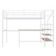 preview thumbnail 14 of 16, Metal Kids Loft Bed Frame, Under Bed with Desk and Storage Shelves, Lateral Storage Ladder & Slatted Guardrails