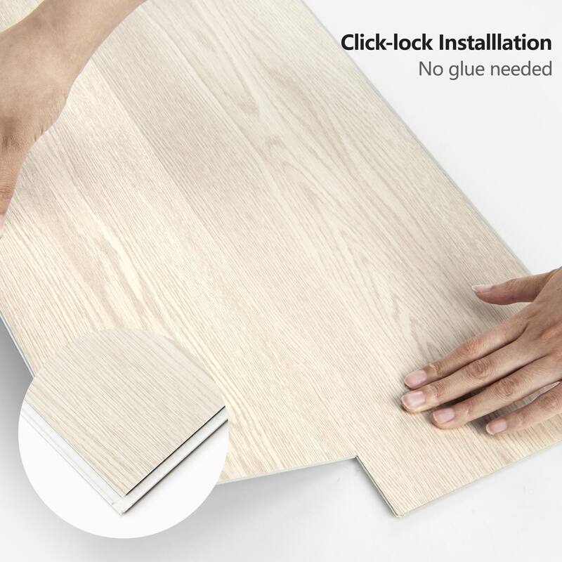 Art3d 10pcs 48"x7.2" Click-lock Wood Grain Flooring Cover 24 Sq.Ft.