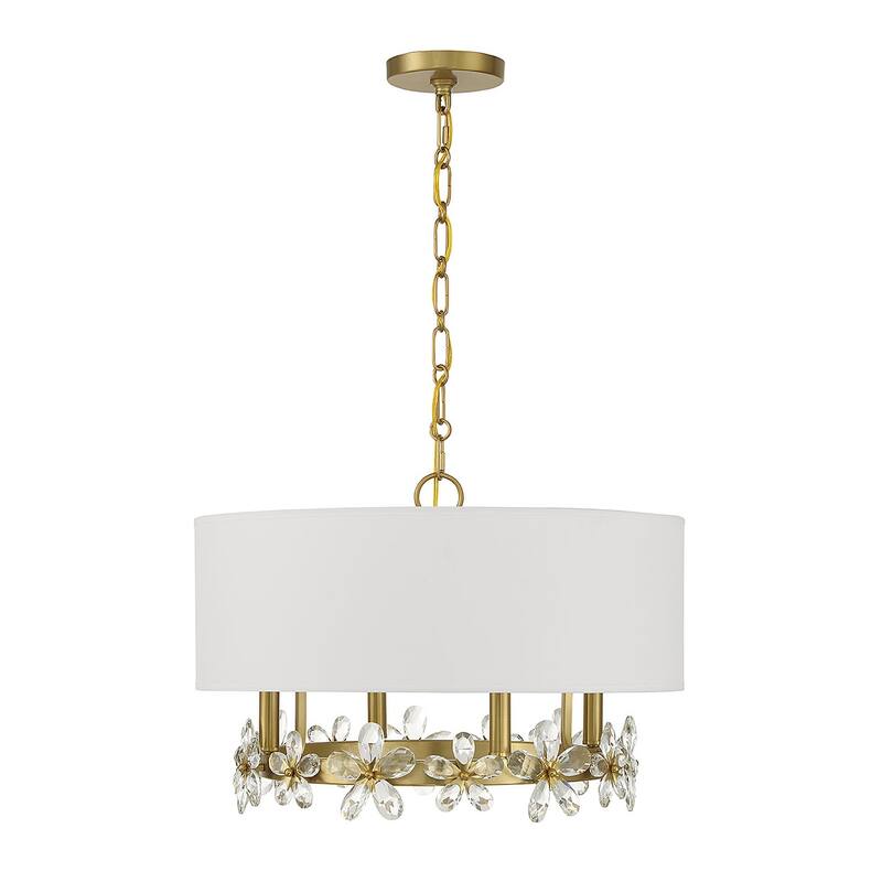 Savoy House 7-4366-4 Dahlia 4 Light 21" Wide Crystal Drum Chandelier