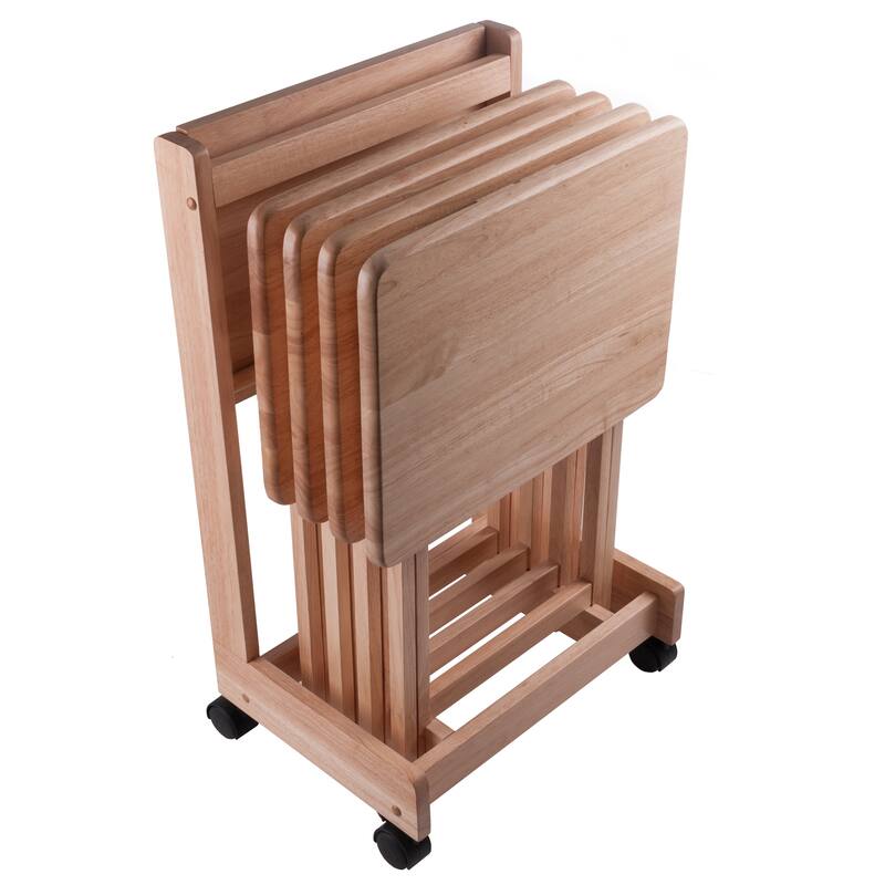 Brienda 5-Pc Snack Table Set, Flip Top - 19.13 x 14.17 x 32.2 inches