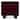 NADAAL STUDIOS Saryn Nightstand, 1-Drawer, Playful Legs with Open Shelf Rubberwood Frame, Deep Red