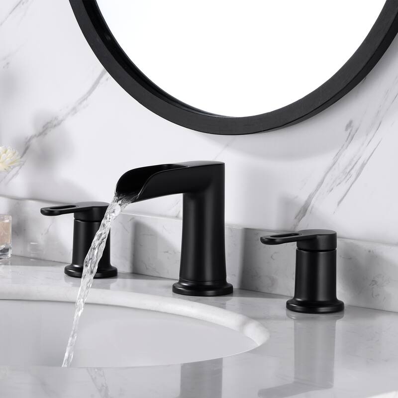 Luxier VividFall 8 in. Widespread 2-Handle Bathroom Faucet with Drain