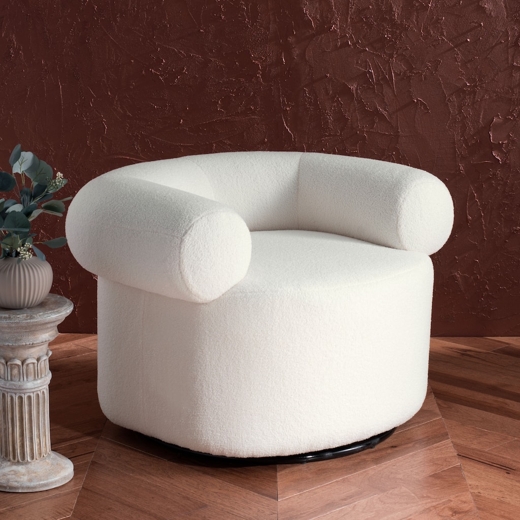 SAFAVIEH Couture Donella Swivel Accent Chair - 37 In. W x 33 In. D x 25 In. H - 37Wx33Dx25H