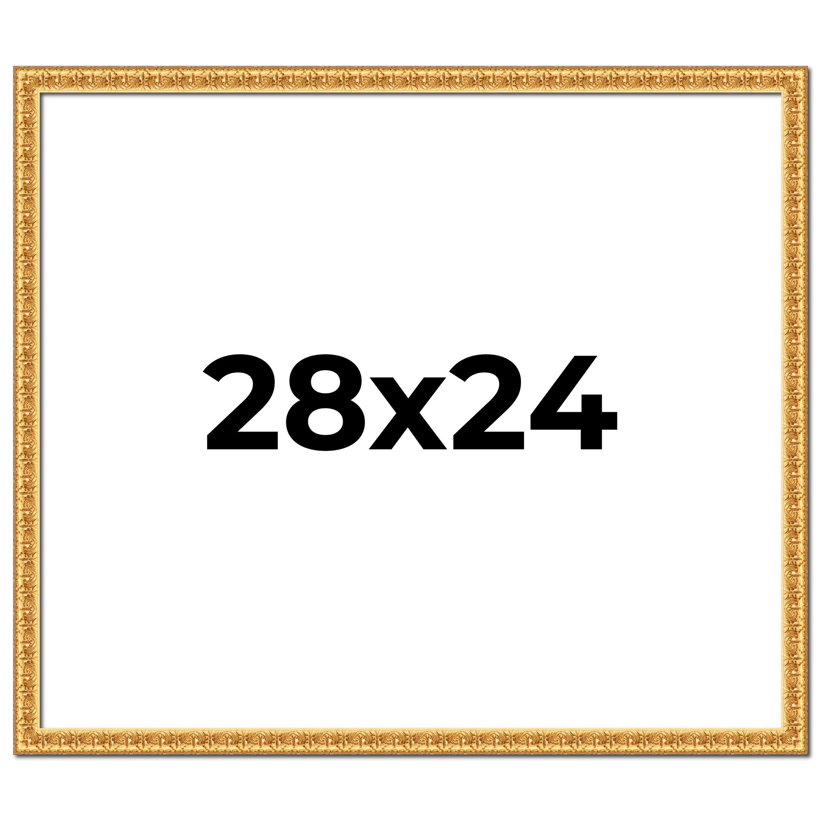 28x24 Frame Gold Real Wood Picture Frame Width 1 inches | Interior