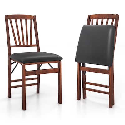 2 Pack Folding Dining Chairs Foldable Chairs w/ High Backrest