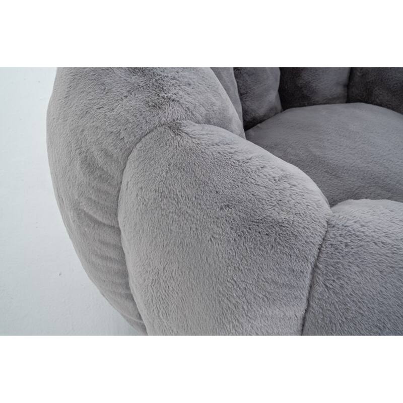 GDFStudio - Faux Fur Floral-Shaped Ultra-Soft Bean Bag Chair