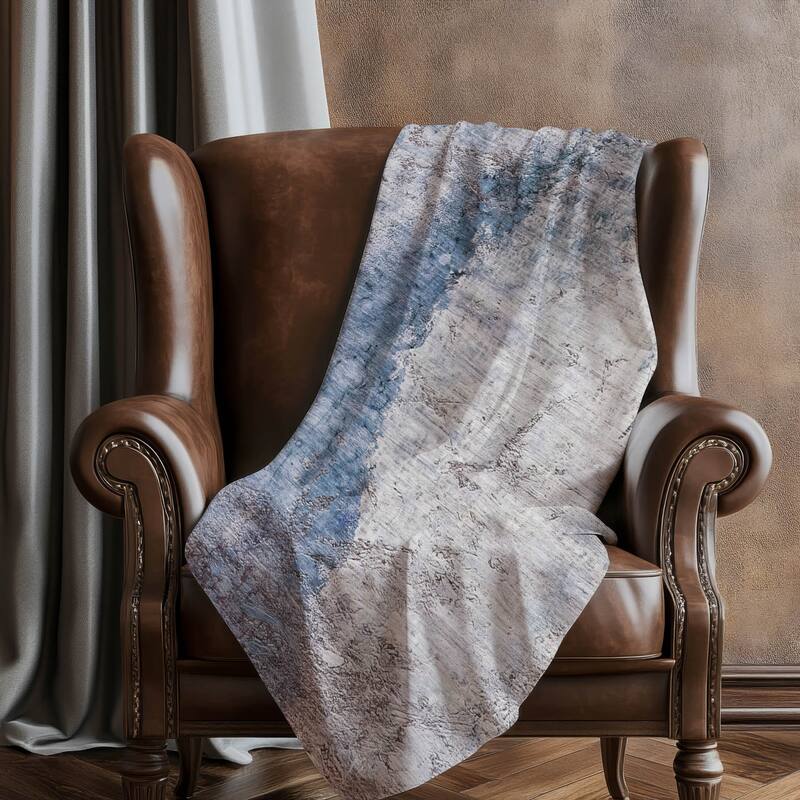 Premium Machine Washable Abstract Ombre Sherpa Throw Blanket