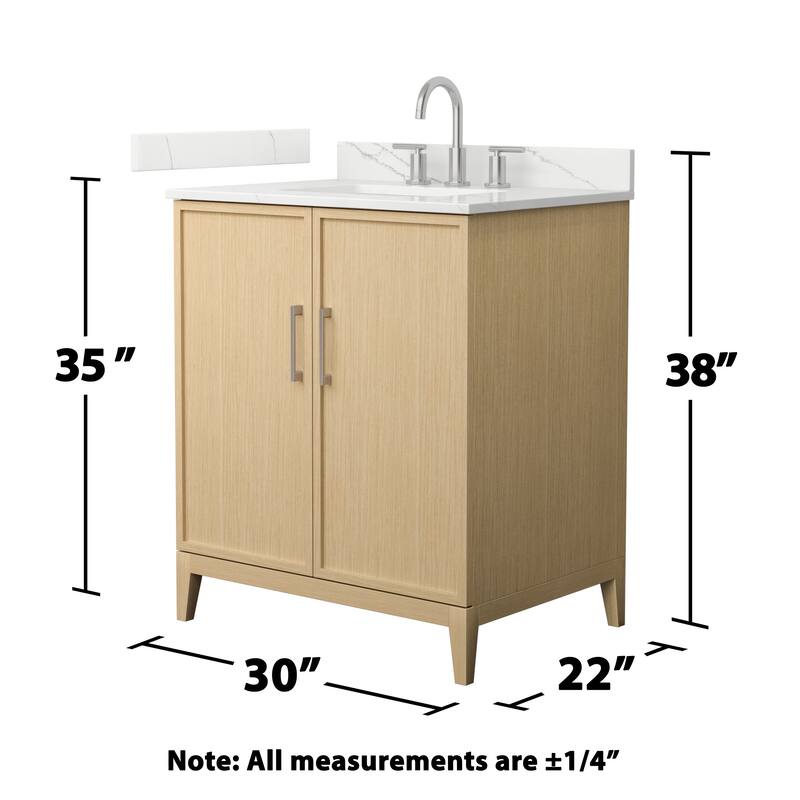 Elan 30-inch Single Vanity, 3 Hole Quartz Top