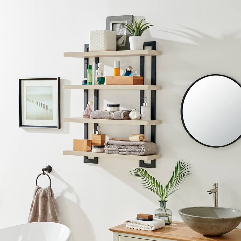 Danya B. 4-Tier Floating Bracket Wall Shelf