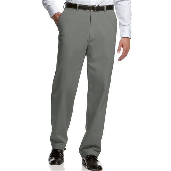 Shop Haggar Mens Classic Fit Flat Front Dress Pants Slacks Grey