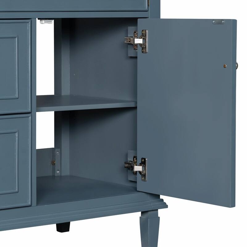 30 Inch Bathroom Vanity with Sink, Modern Vanity Cabinet with One Flip Drawer and Two Storage Drawers