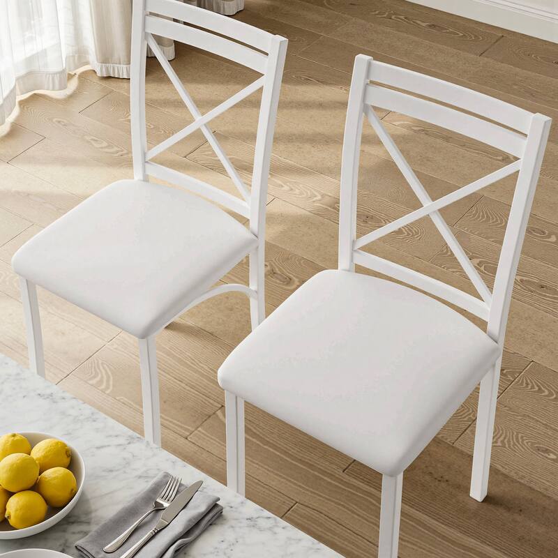 VECELO Round Dining Table and Chairs Sets 4 Colors Dining Table Set