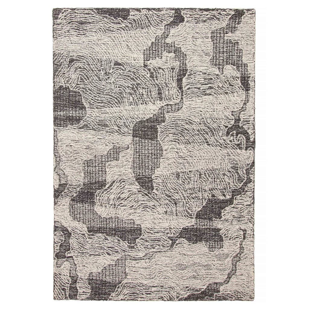 ECARPETGALLERY Hand Tufted Timeless Cream Wool Rug - 5'3 x 7'7