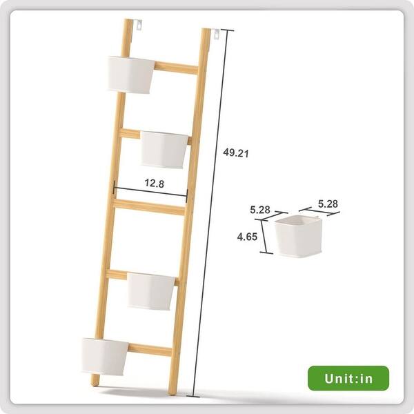 Ladder Plant Stand with 5 Metal Flower Pots Bed Bath & Beyond 39203144