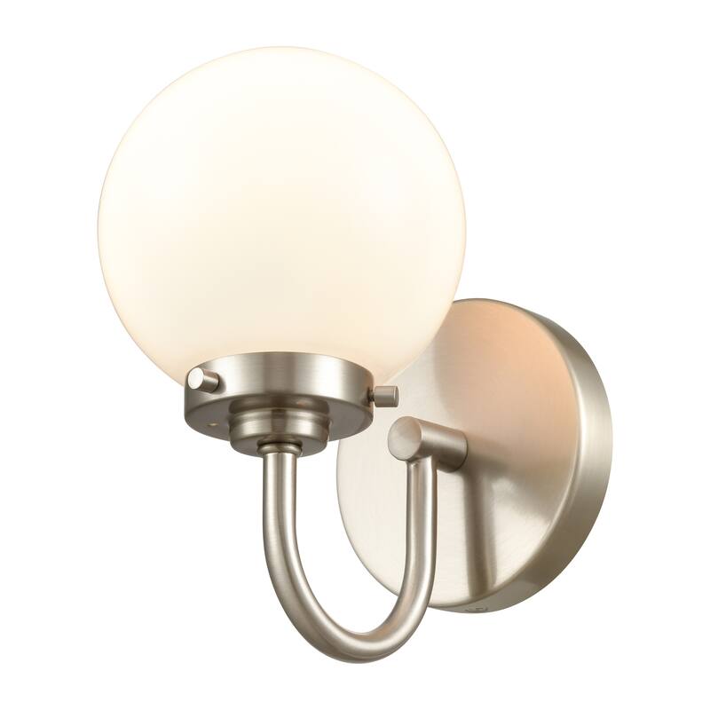 Elk Home Fairbanks Brushed Nickel With Opal Shade 1 Light Sconce
