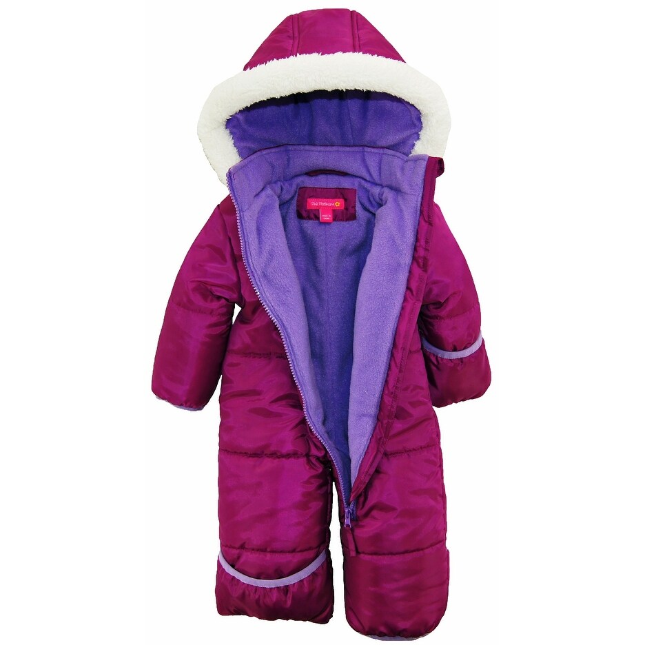 Shop Pink Platinum Baby Girls One Piece Warm Winter Puffer