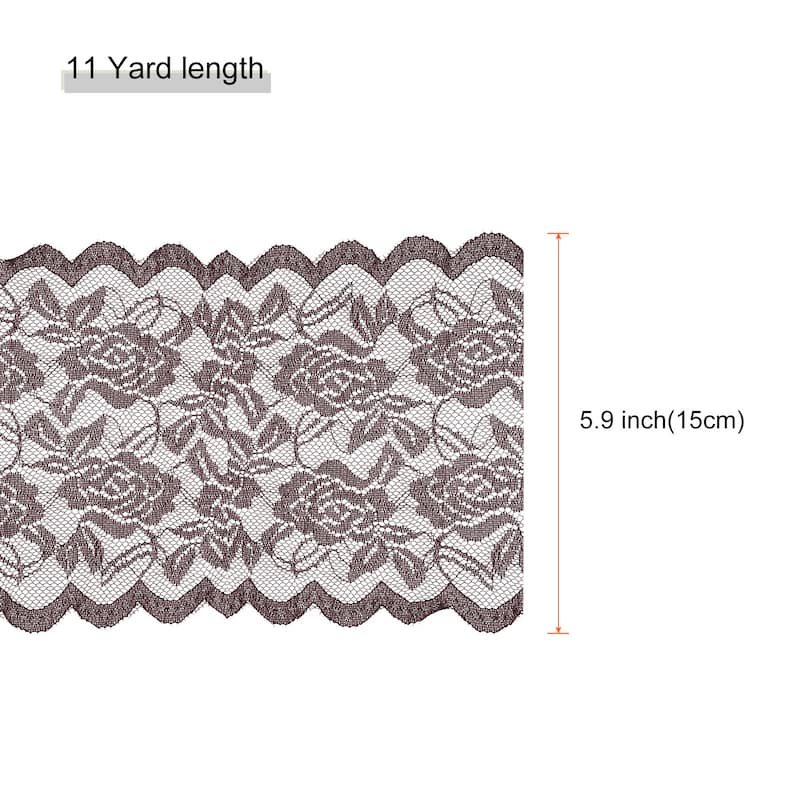 6 Inch Wide 11 Yard Lace Ribbon Floral Pattern Lace Trim Ribbon