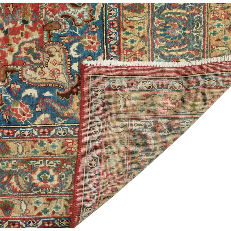 Fine Vintage Distressed Amy Rust/Blue Rug - 6'5" x 9'5"