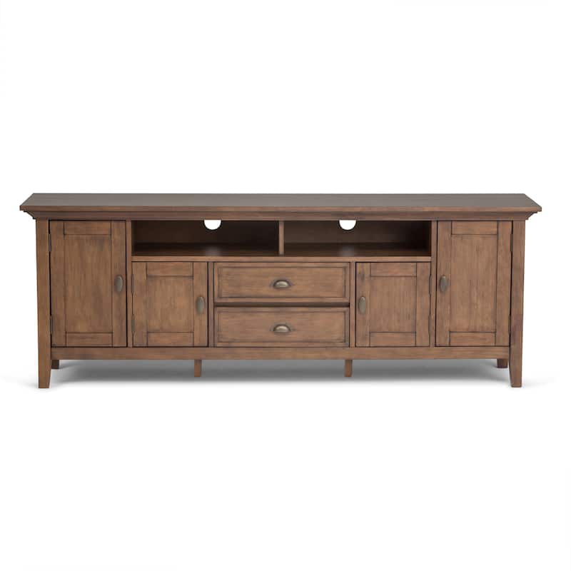 WYNDENHALL Mansfield SOLID WOOD 72 inch Wide Transitional TV Media Stand For TVs up to 80 inches - 72'' W x 16.5'' D x 26'' H