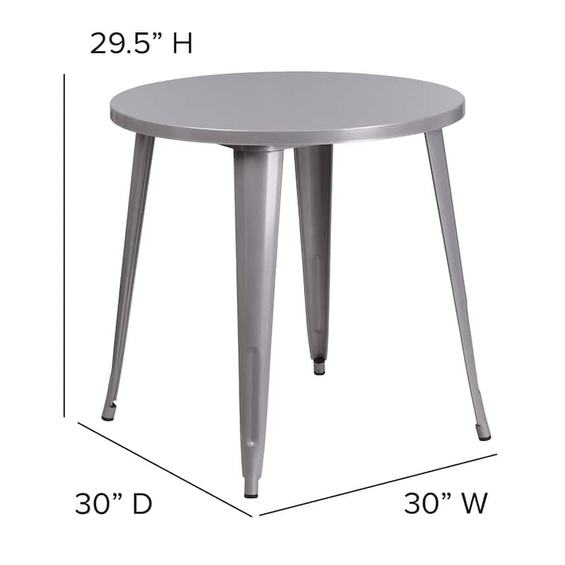 30'' Round Metal Indoor-Outdoor Table - 30"W x 30"D x 29.5"H