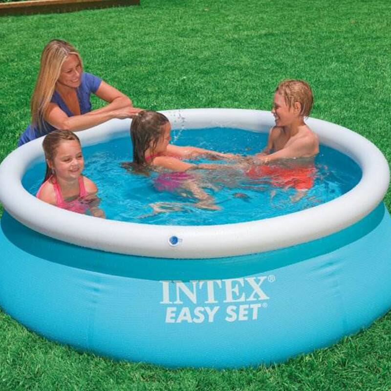Intex 6ft x 20in Easy Set Inflatable Above Ground Swimming Pool, Blue (2 Pack) - 7