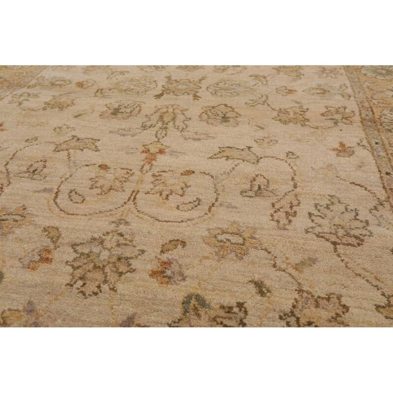 Hand Knotted Agra Beige Tan 100% Wool Traditional Oriental Area Rug - 3' x 5' 1''