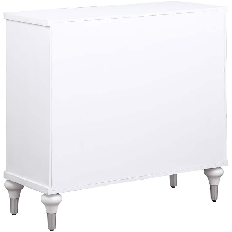 Cardella 2-Door Mandala Accent Cabinet Distressed White