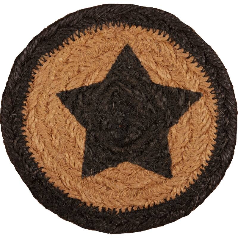 Farmhouse Jute Coaster Stencil Star Set of 6 - Coaster Set