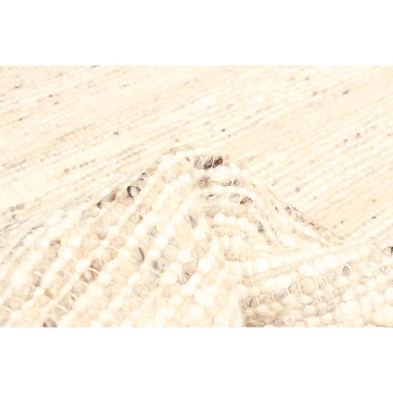 ECARPETGALLERY Braid weave Sienna Beige Wool Rug - 5'1 x 8'0