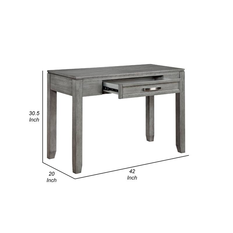 Thiem Writing Laptop Desk, 1 Drawer, Gray Wood Veneer, 42 Inch