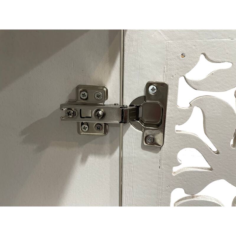 Sideboard Buffet Cabinet with 3 Carving Doors, Storage Cabinet with Shelves, Accent Cabinet with Solid Wood Legs