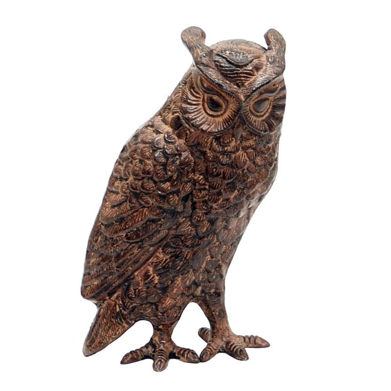 Achla Designs Indoor Outdoor Great Horned Owl Statue, 12.5 Inch Tall, Rustic Bronze Painted Finish