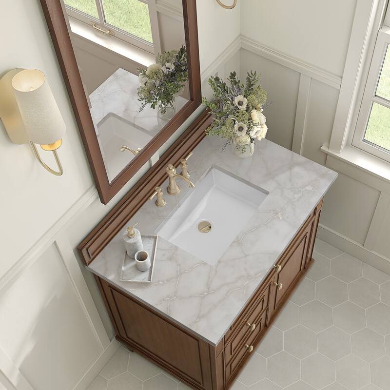 James Martin Vanities Lorelai 36" Single Vanity, Mid-Century Walnut