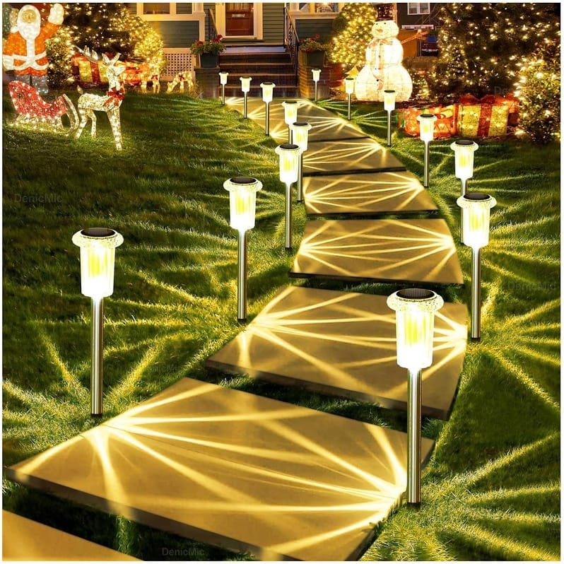 Solar Lights Outdoor Pathway Lights 6000K LED Waterproof